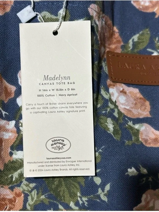 Laura Ashley Floral Canvas Tote Bag - Picture 3 of 3